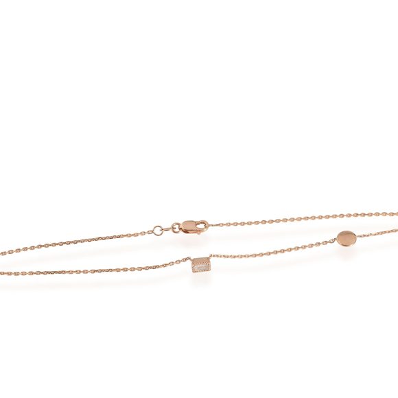 My Story The Michelle Baguette & Round Diamond Necklace 14K Rose Gold 0.17 Ctw. - Picture 3 of 3